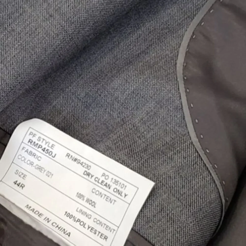 Paul Fredrick Gray Wool Tailored Fit Blazer 44R